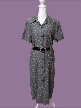 90s Vintage Button-Front Dress